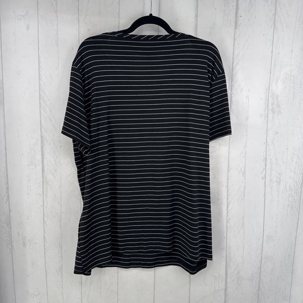 XXL s/s stripe scoop neck top