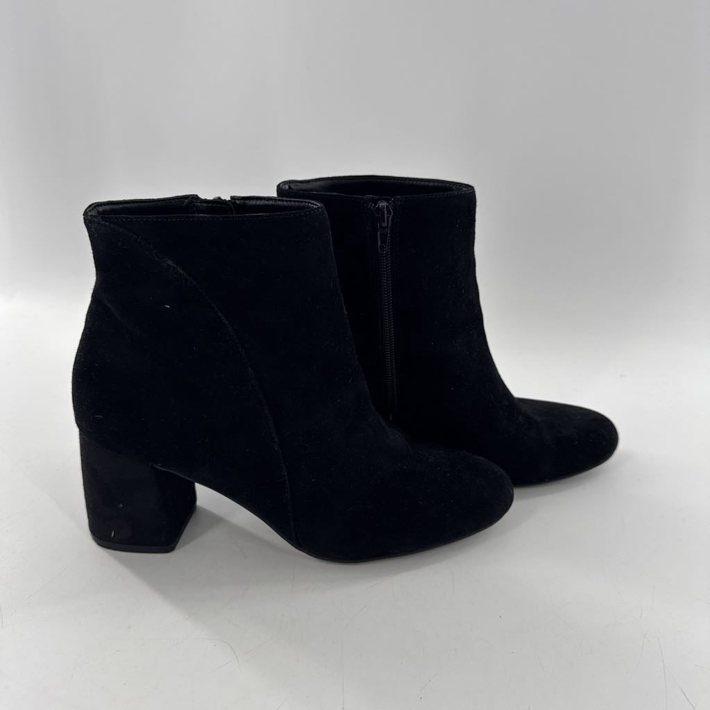8.5 suede side zip heel ankle boots