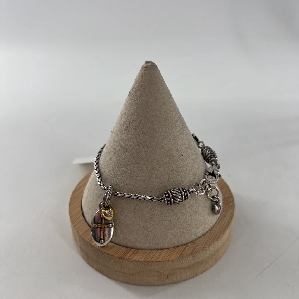 silver oval faith charm bracelet
