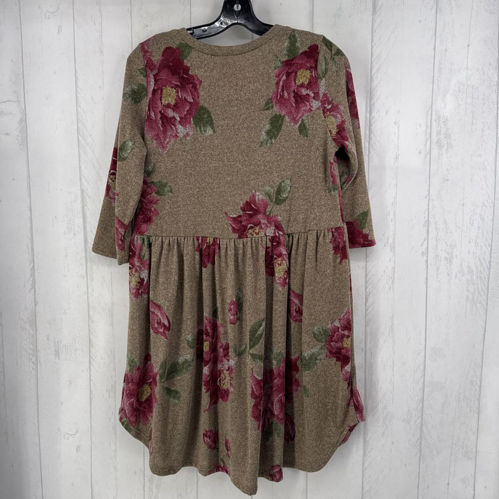 L flo print 3/4 slv dress