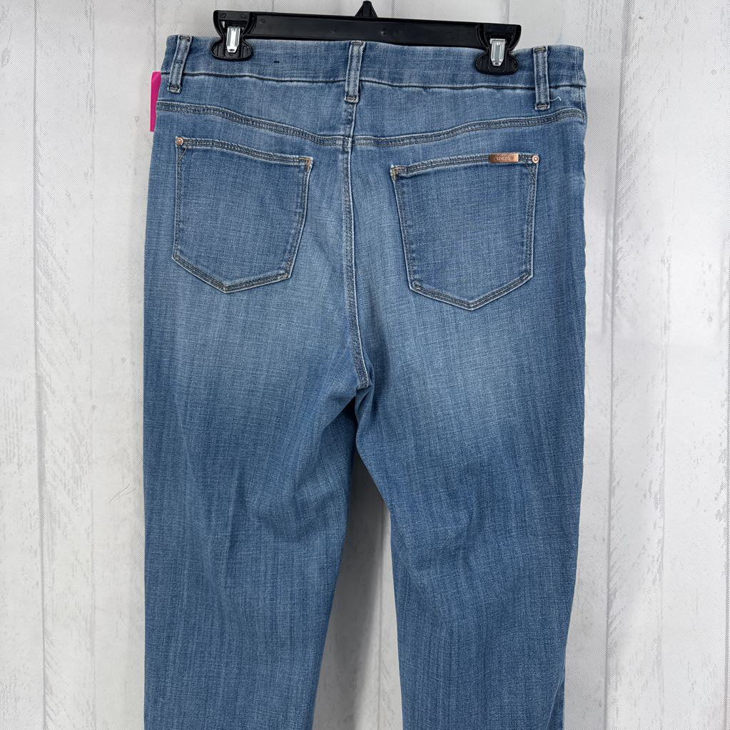 M/L woven ankle crop jean