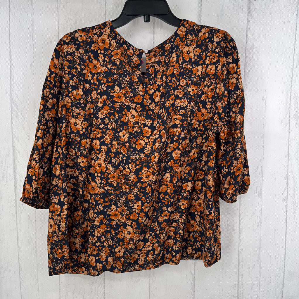XL flo print 3/4 slv top