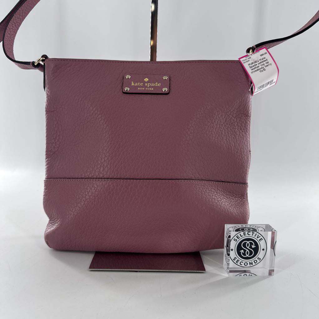pebbled leather top zip crossbody