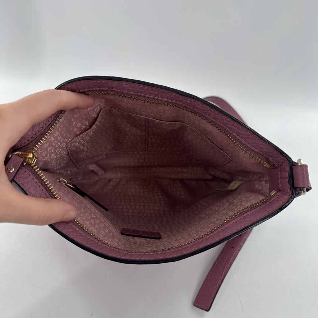 pebbled leather top zip crossbody