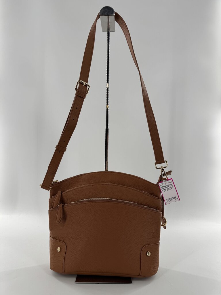 vegan leather multi-pocket crossbody