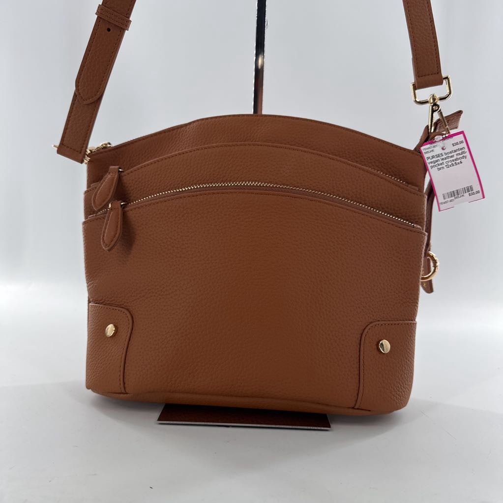 vegan leather multi-pocket crossbody