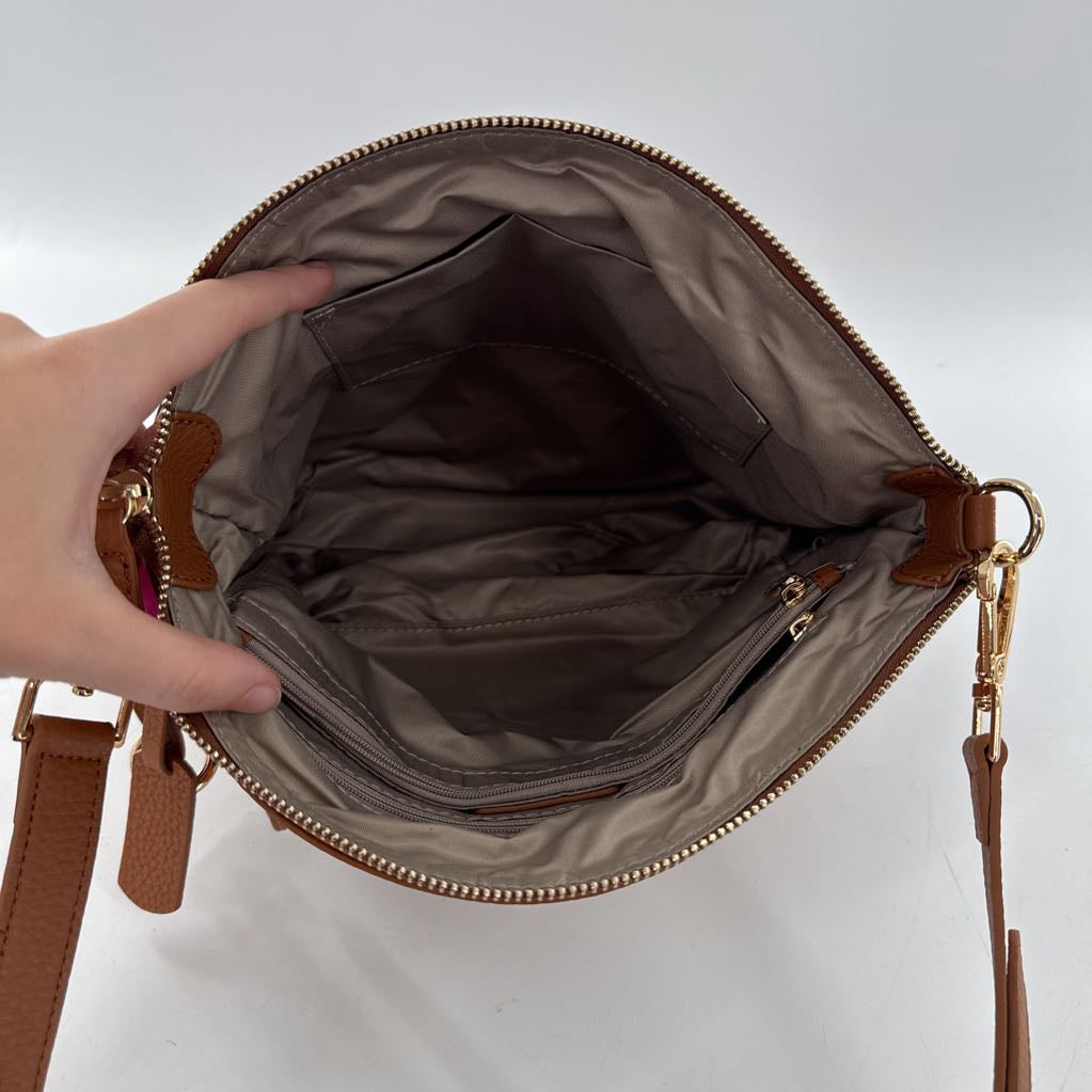 vegan leather multi-pocket crossbody