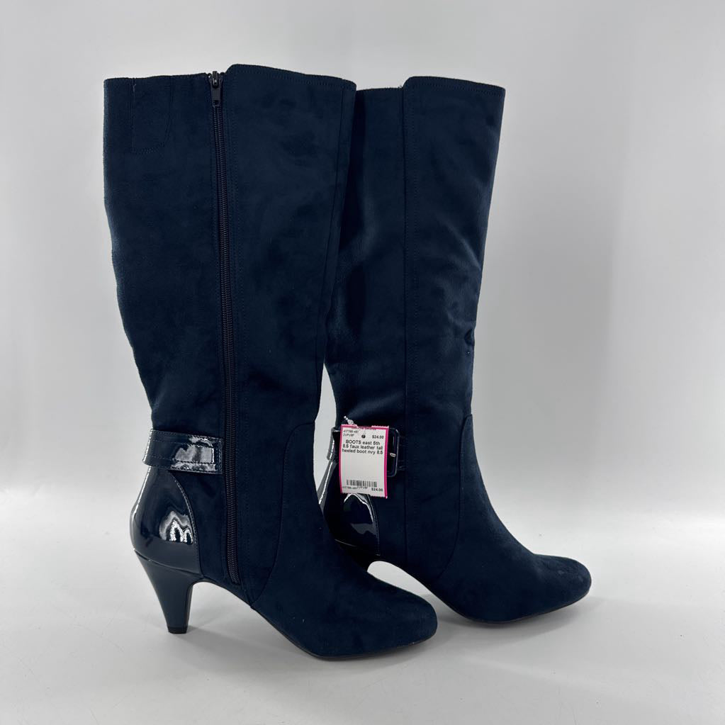 8.5 faux leather tall heeled boot