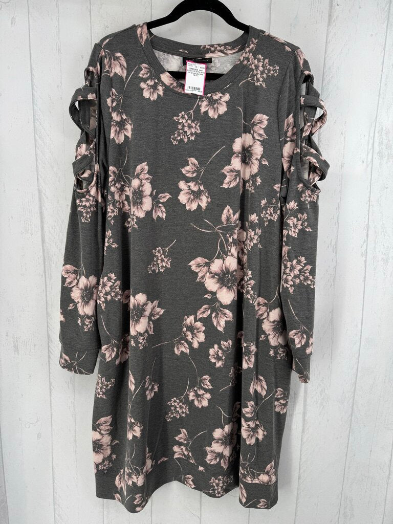 18/20 flo print l/s dress