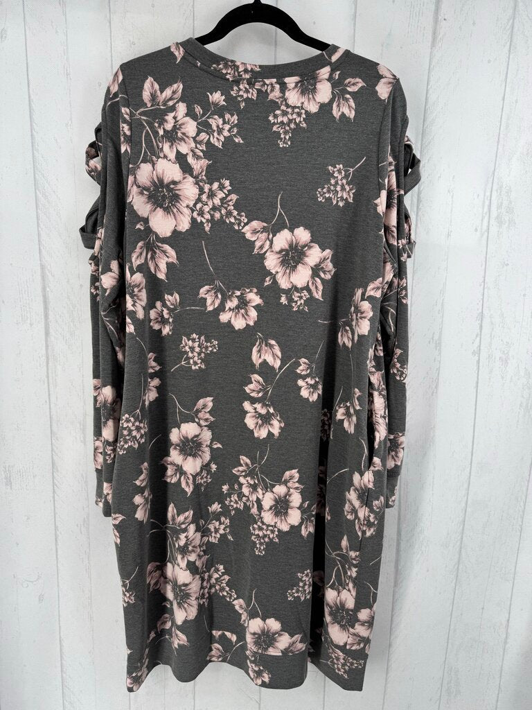 18/20 flo print l/s dress