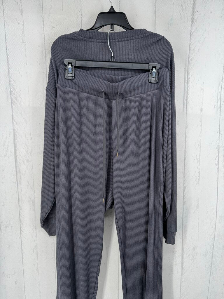 S 2pc ribbed pant set