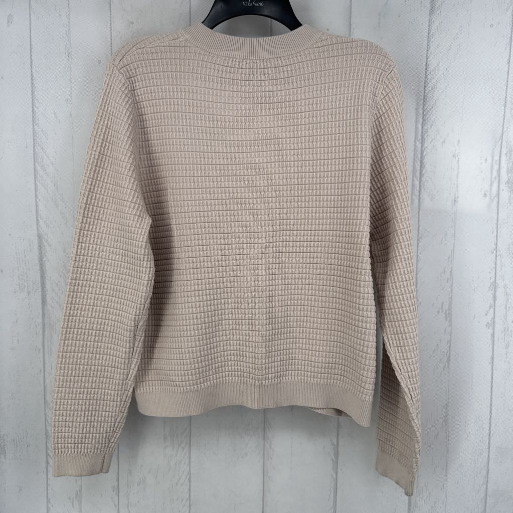 L textured zip-up sweater
