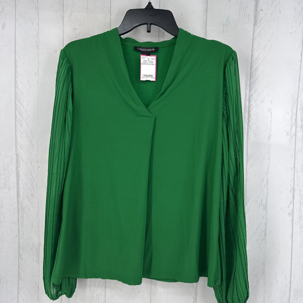 L v-neck pleated slv top