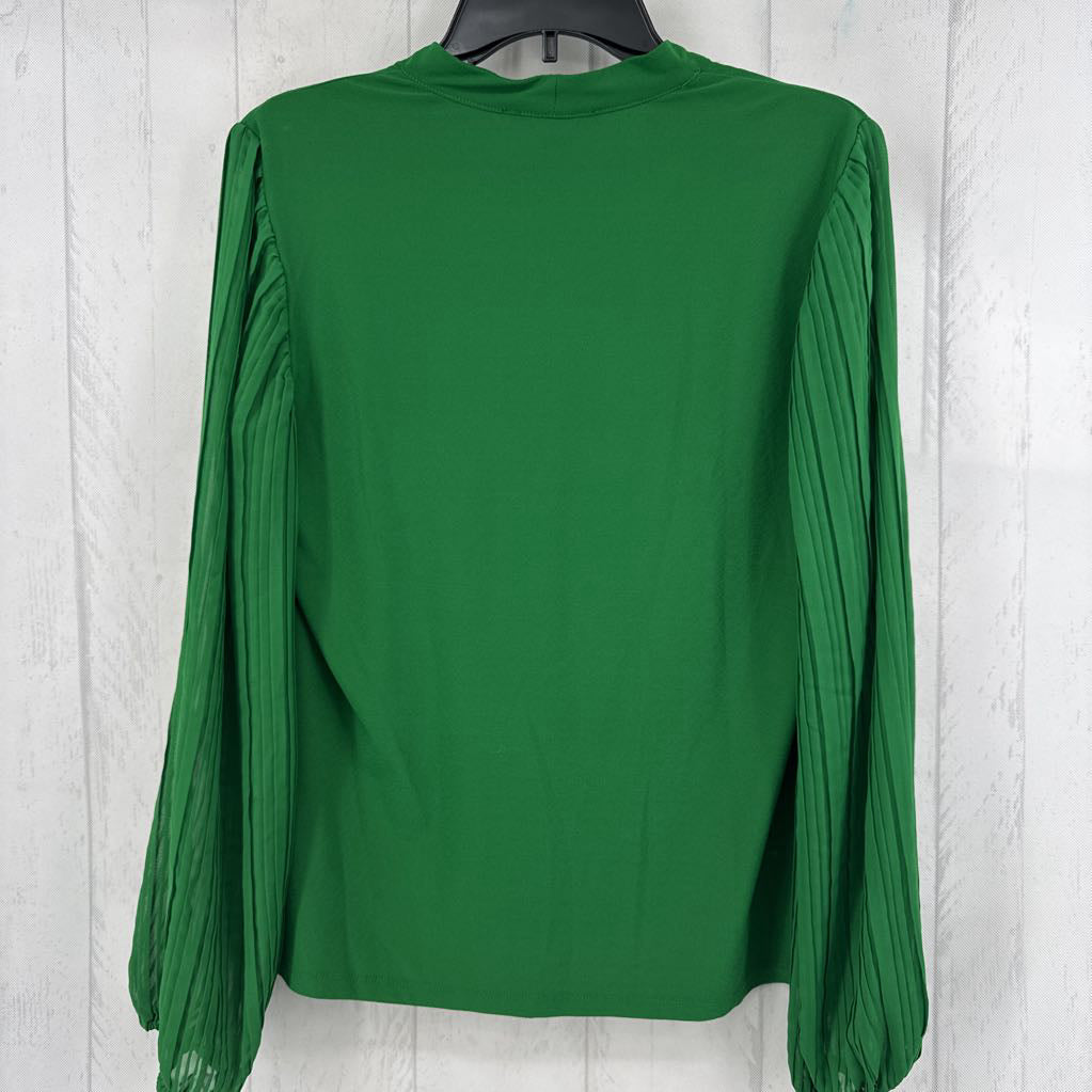 L v-neck pleated slv top