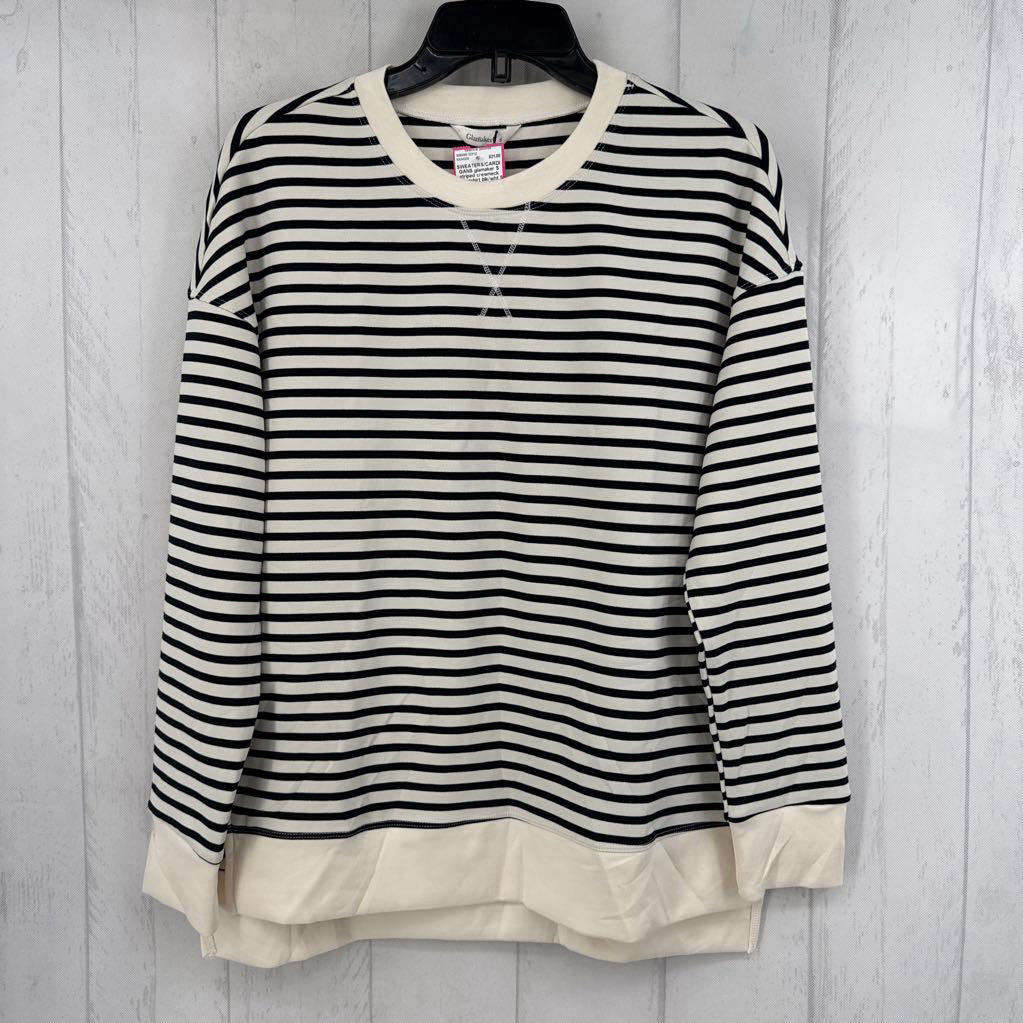 S striped crewneck sweatshirt