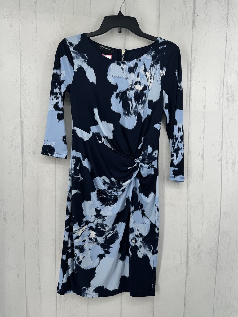 R79 S flo print gathered 3/4 slv dress