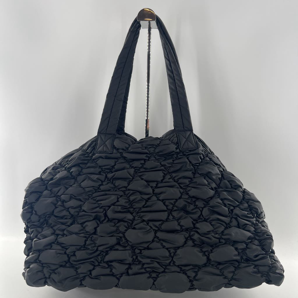 quilted puffer overnight bag