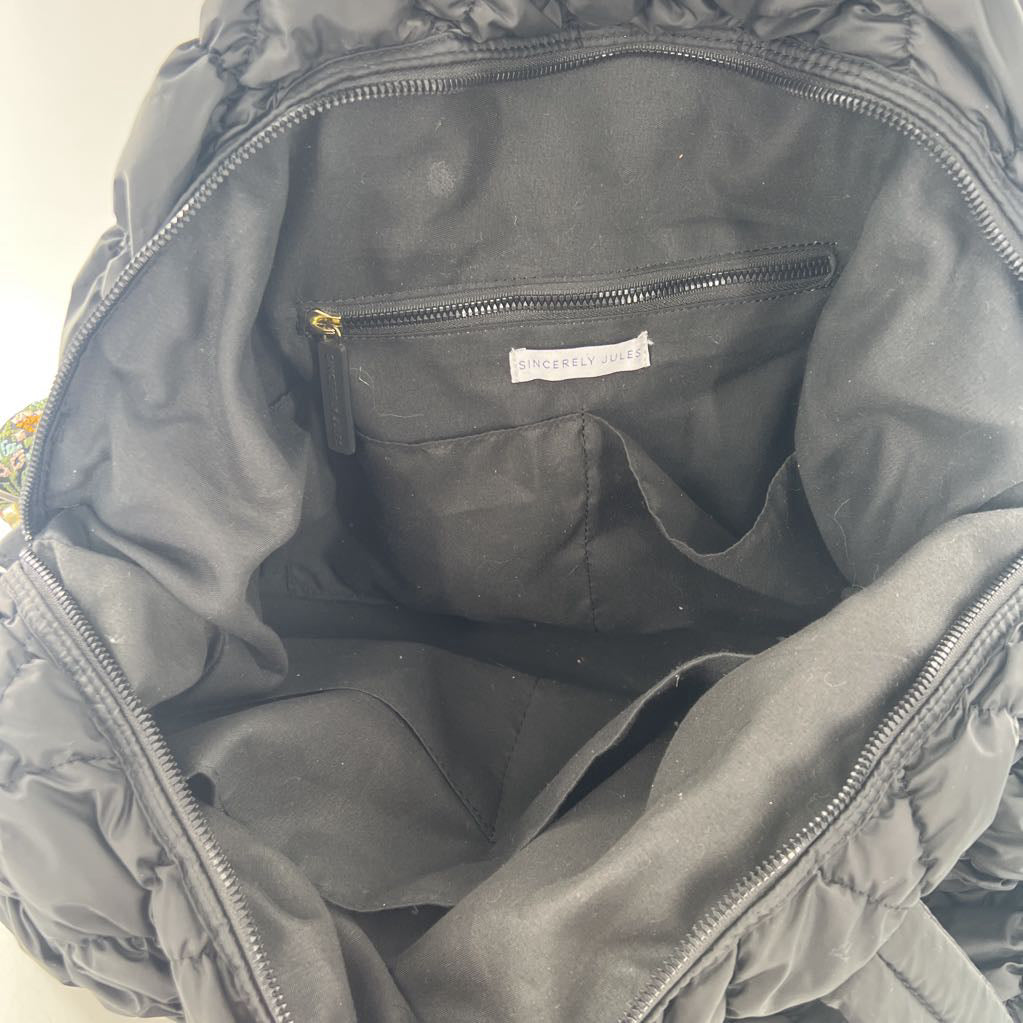 quilted puffer overnight bag
