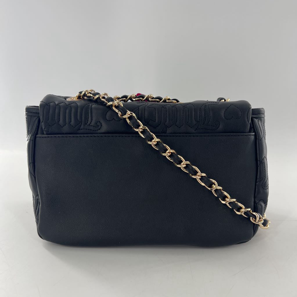quilted embossed heart & script shoulder bag