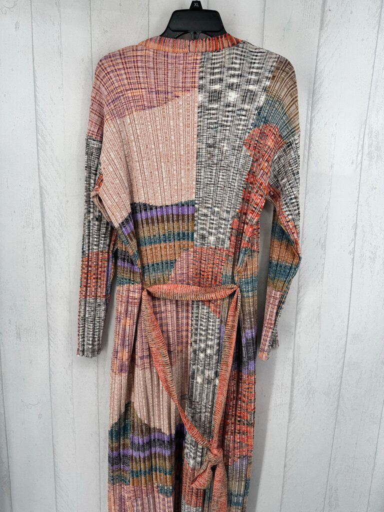 M/L colorful open front duster