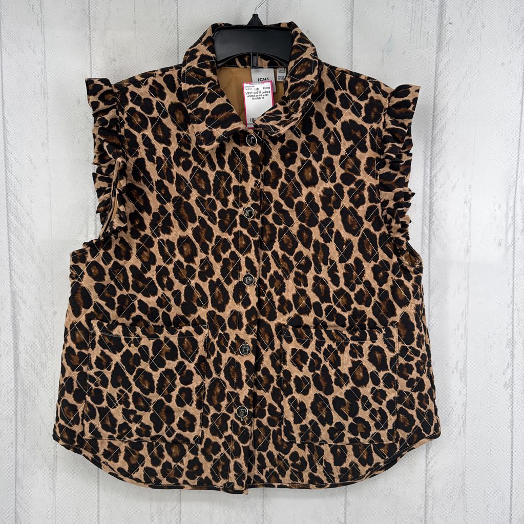 M quilted animal print vest
