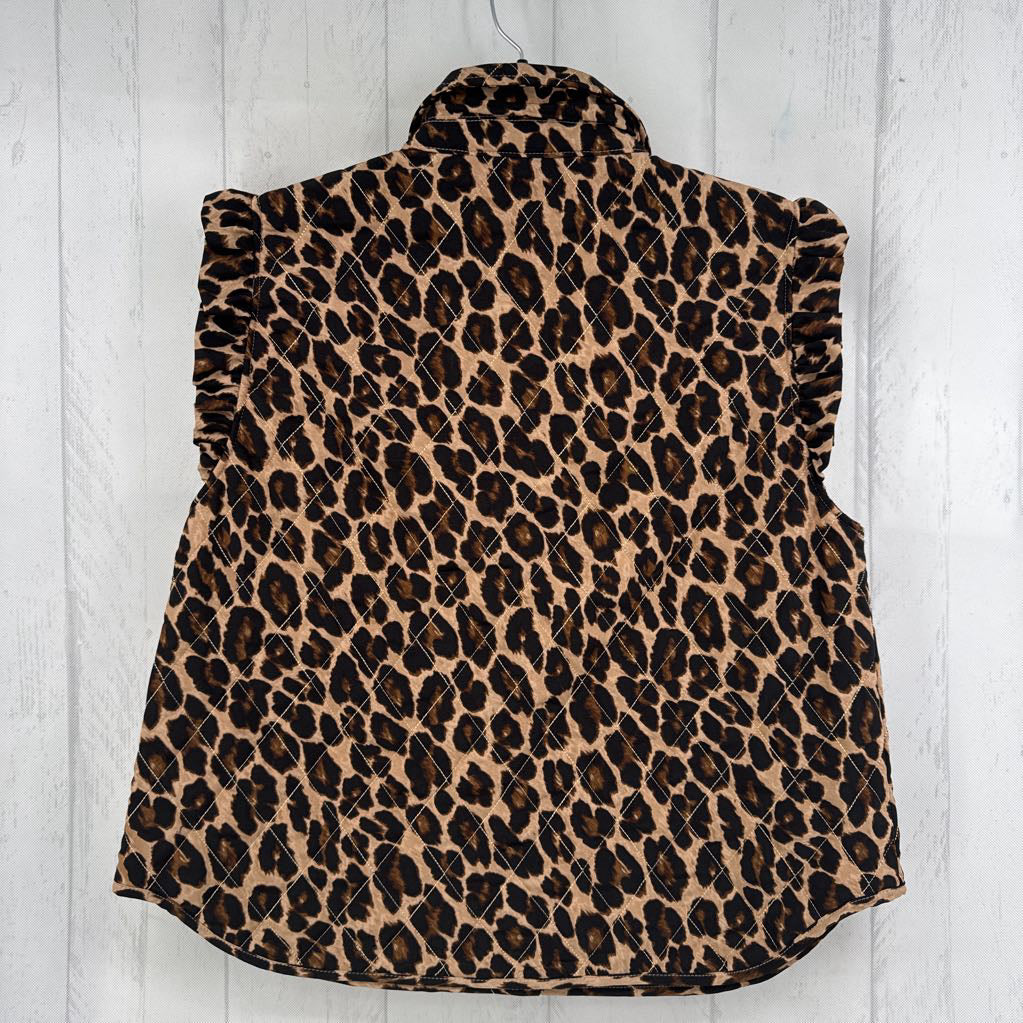M quilted animal print vest