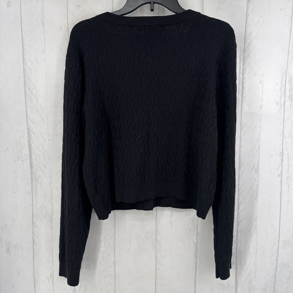 L textured button down sweater