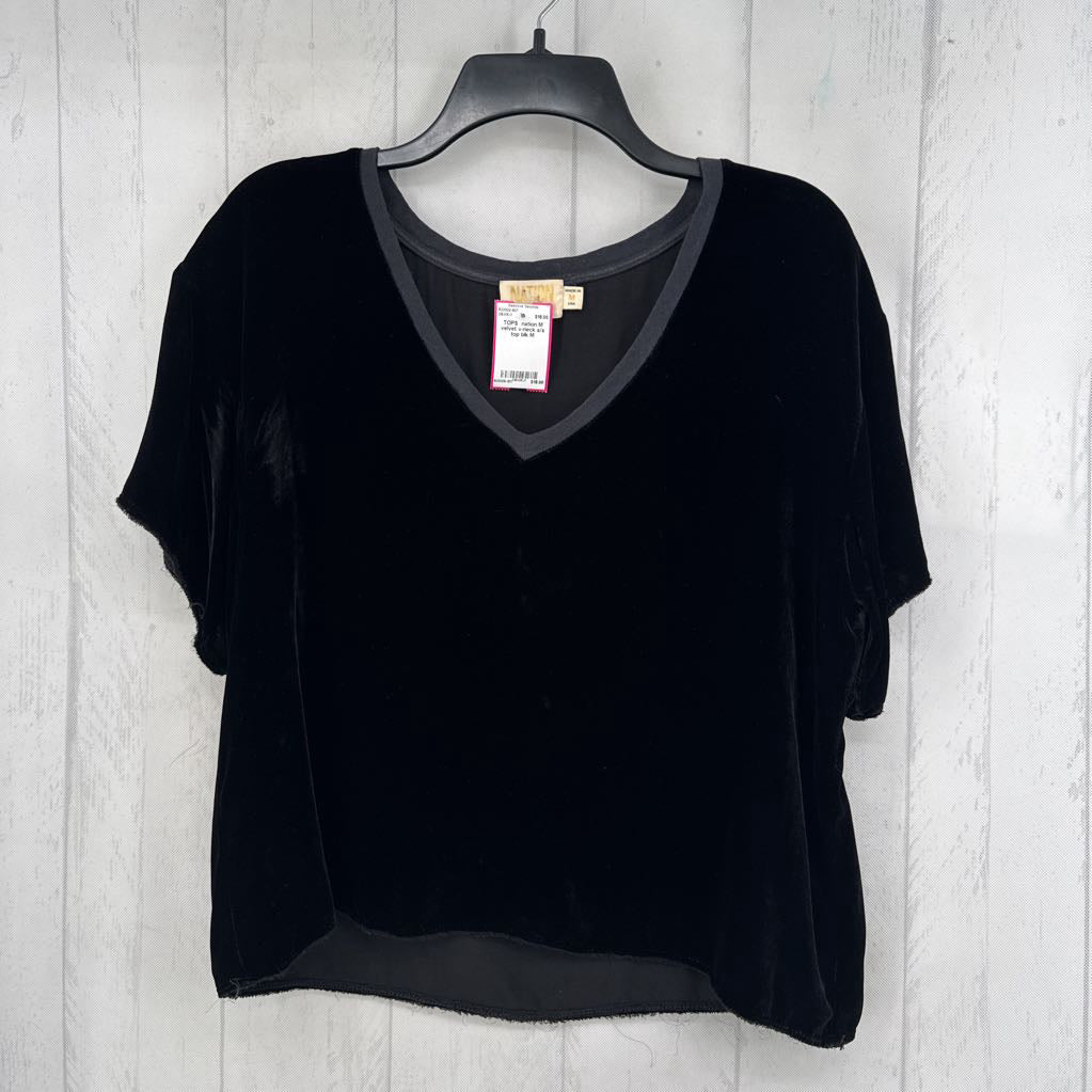 M velvet v-neck s/s top