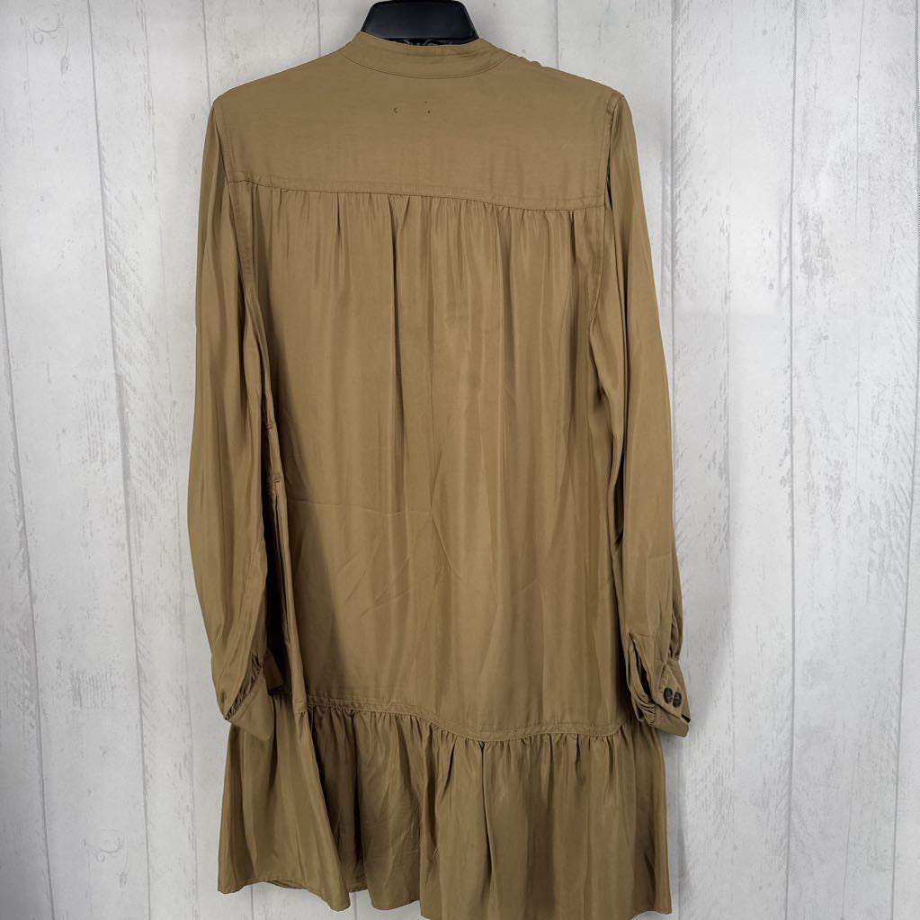 Sp button down tiered l/s dress