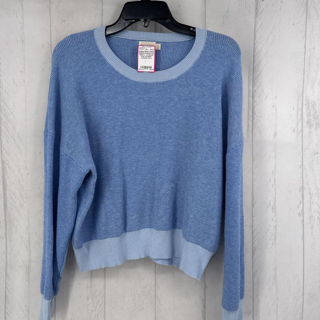 L crewneck drop shoulder sweater