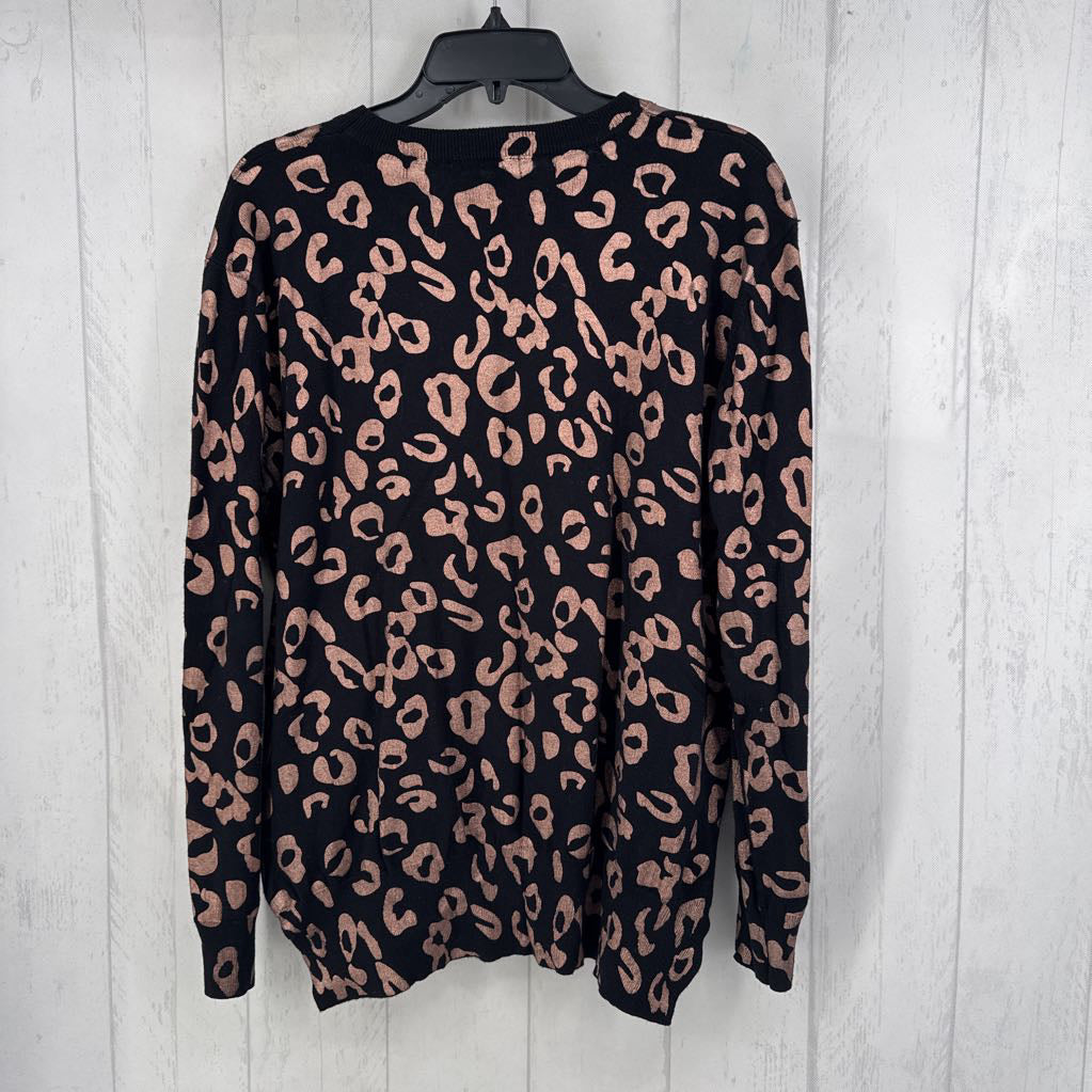 M/L animal print zipper sides sweater