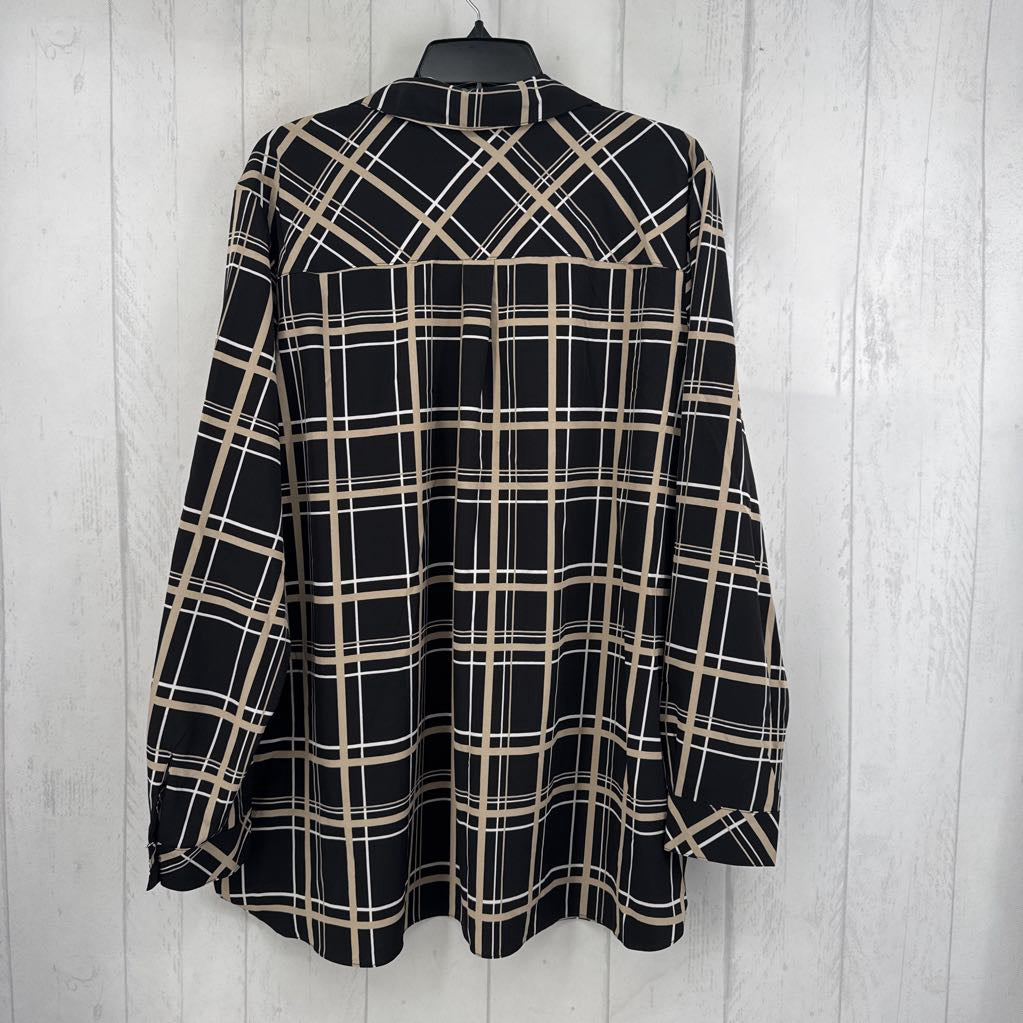 XL plaid btton down l/s top