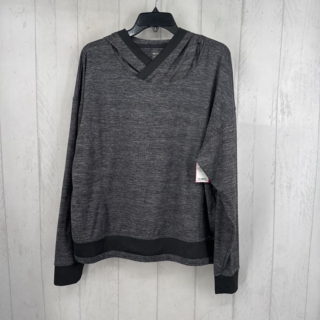 XL marled hooded l/s pullover