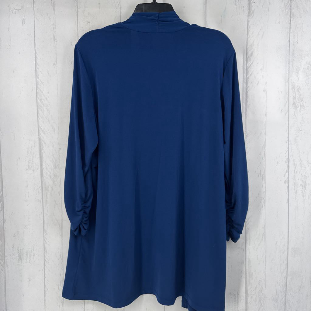 L open front ruched slv cardi