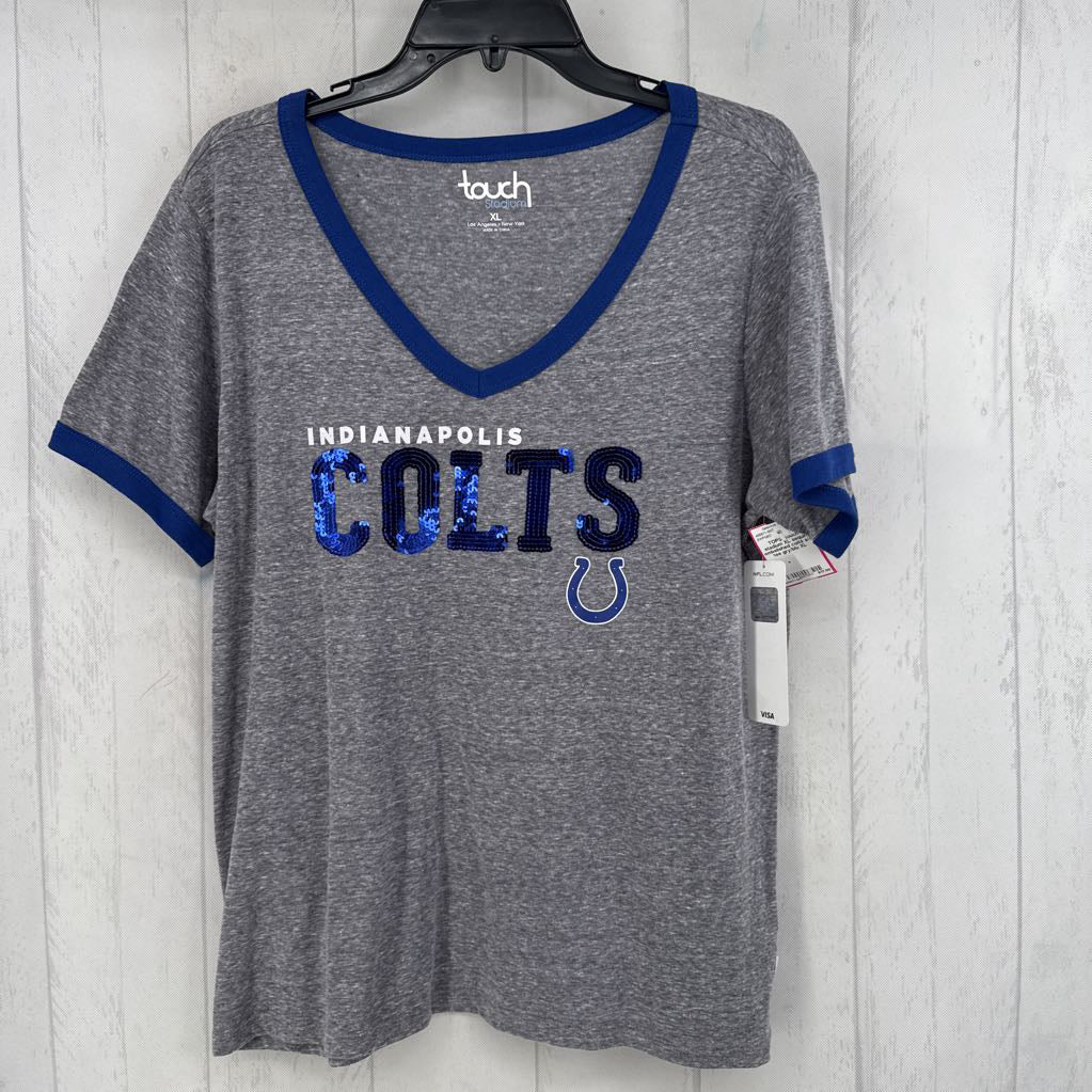 XL sequin embelished colts s/s tee