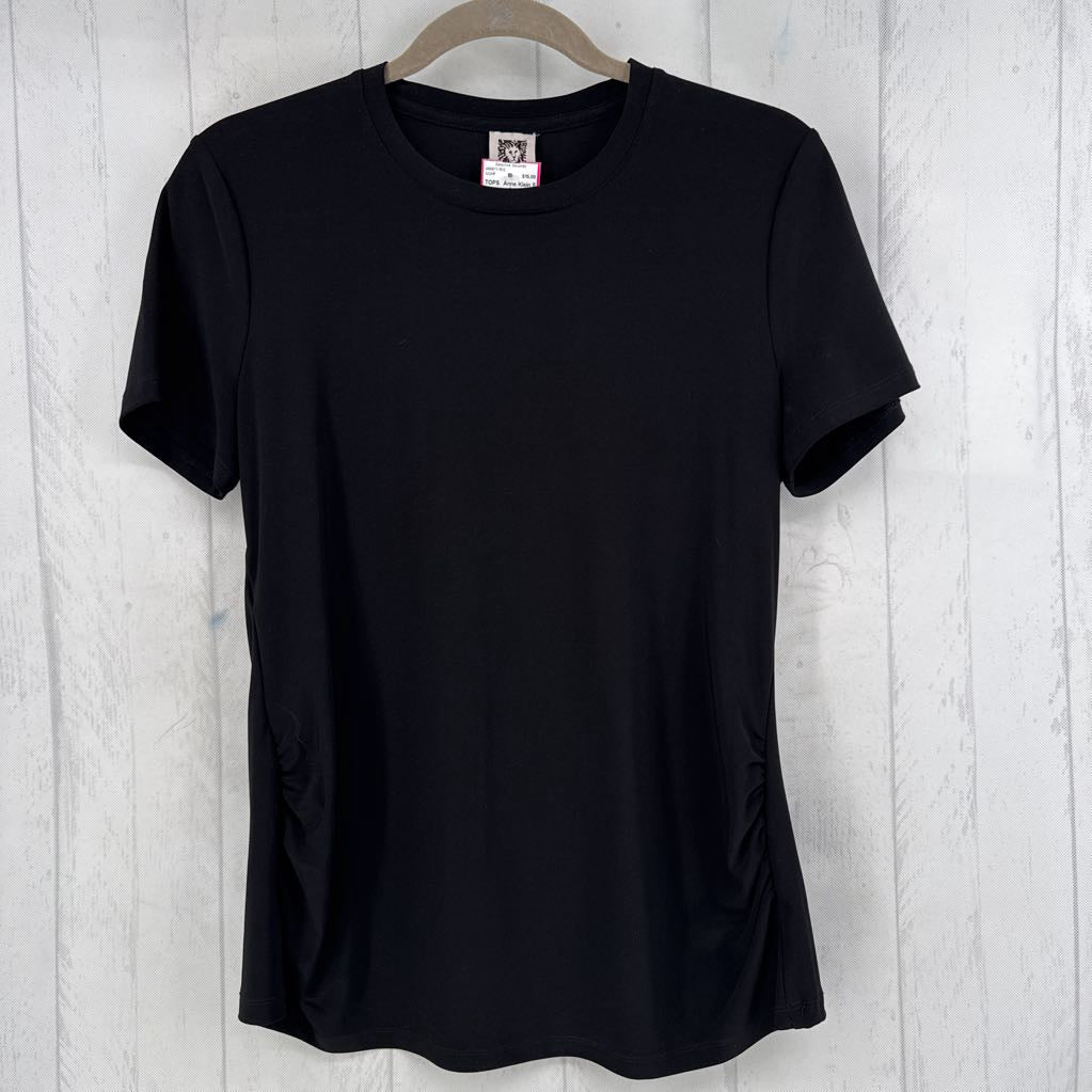 S crewneck ruched sides s/s tee