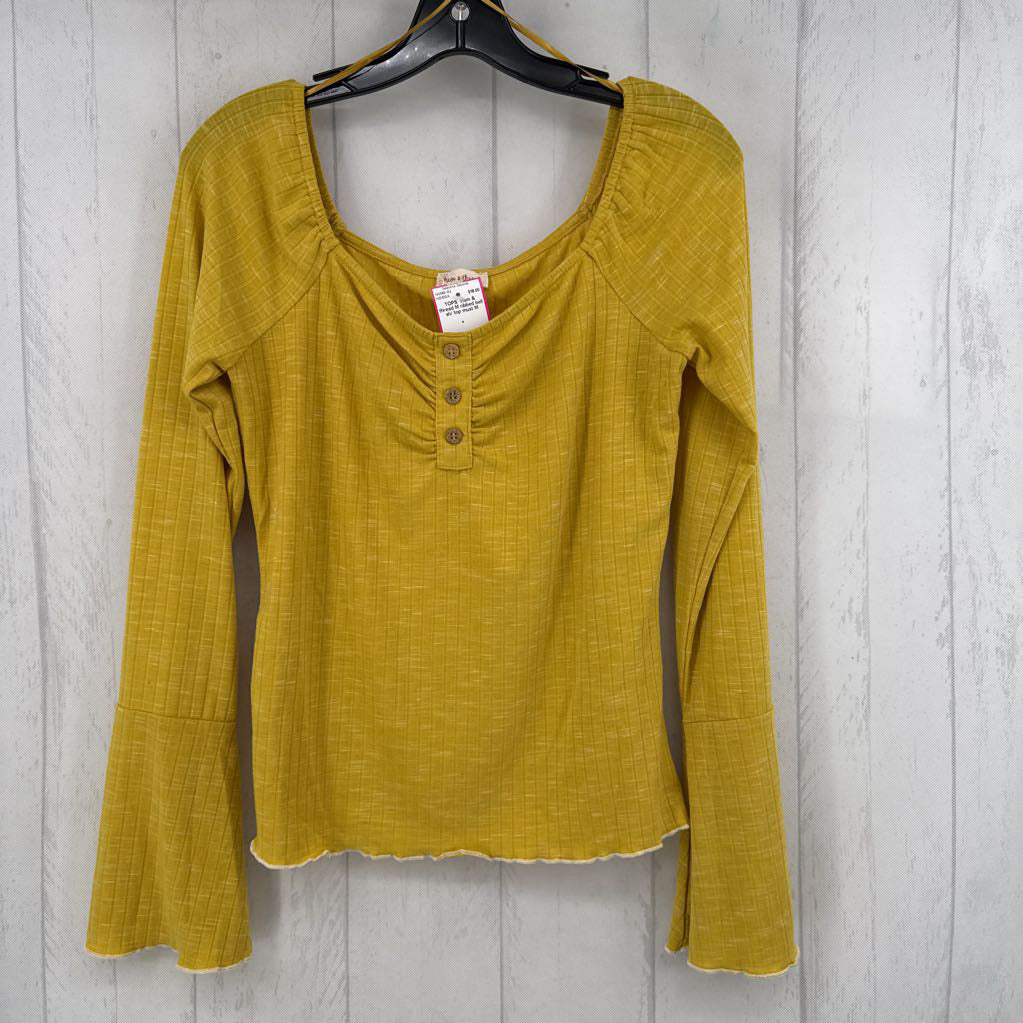 M ribbed bell slv top