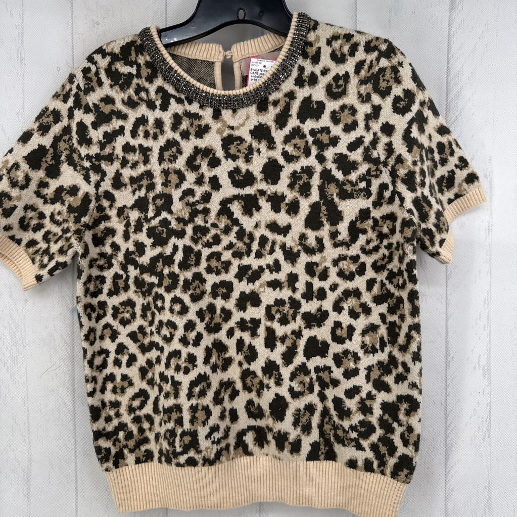 S embelished animal print s/s sweater