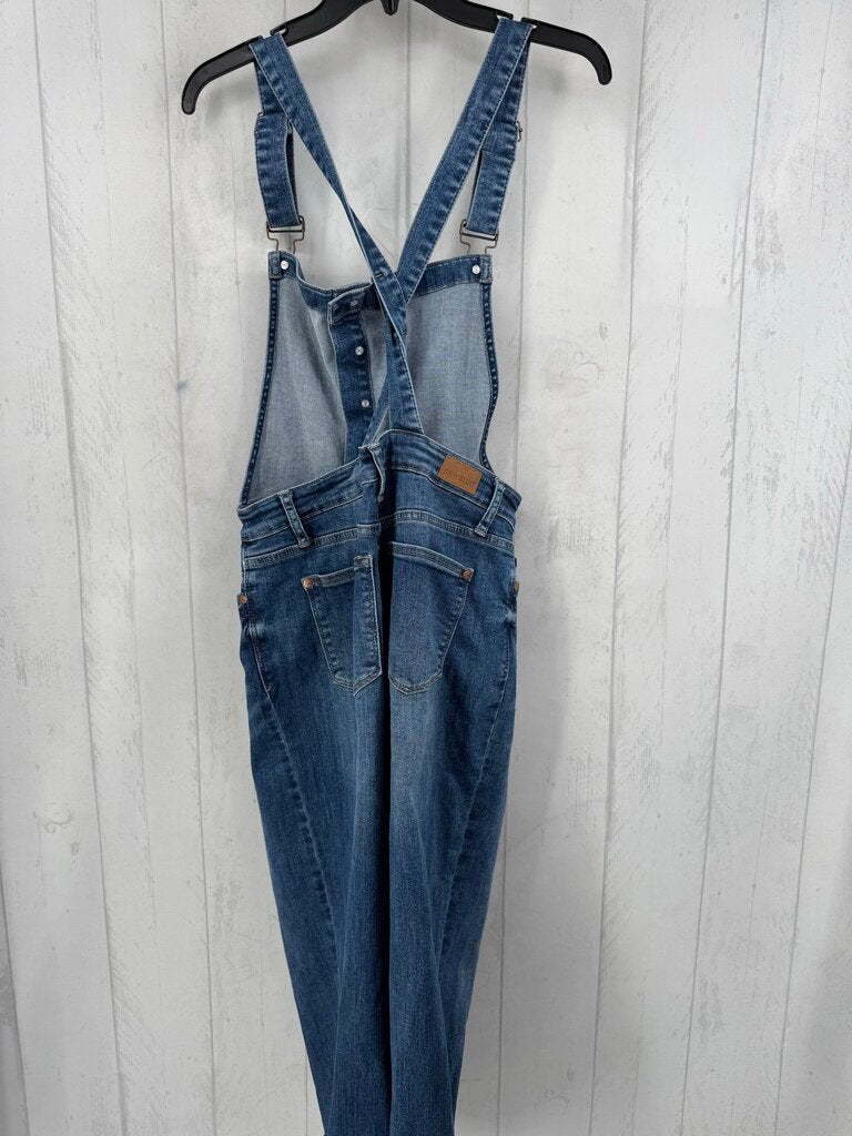 L wide leg crop denim overalls