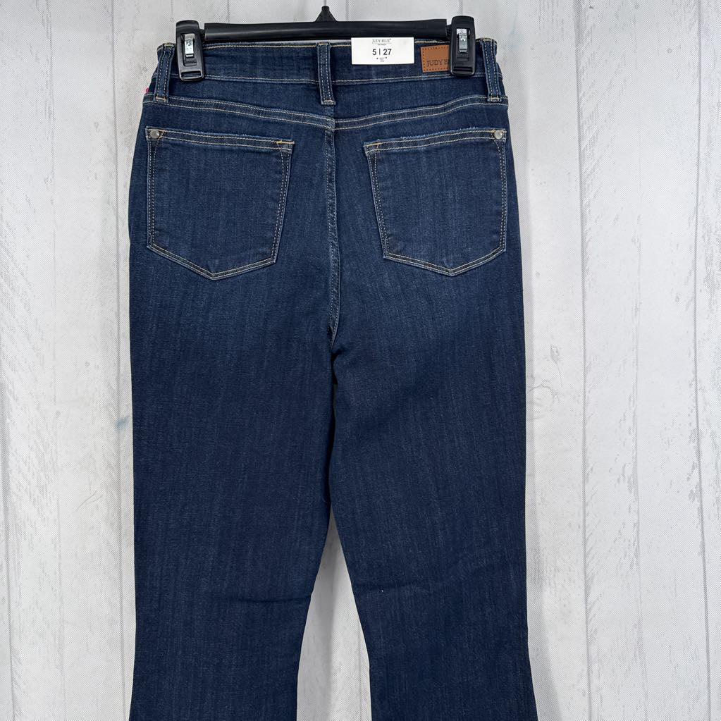 5 hi-rise flare leg jean