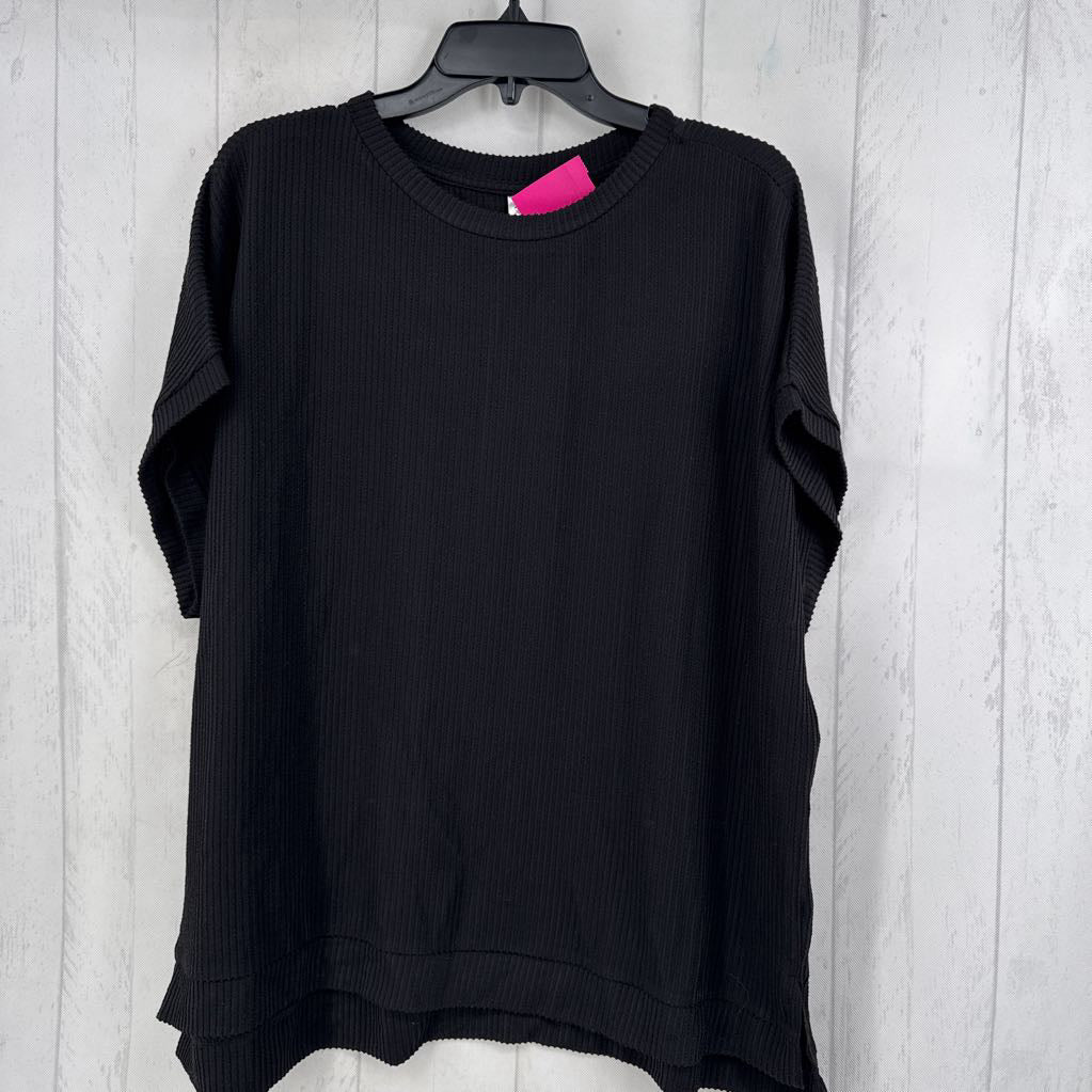 L textured cap slv top