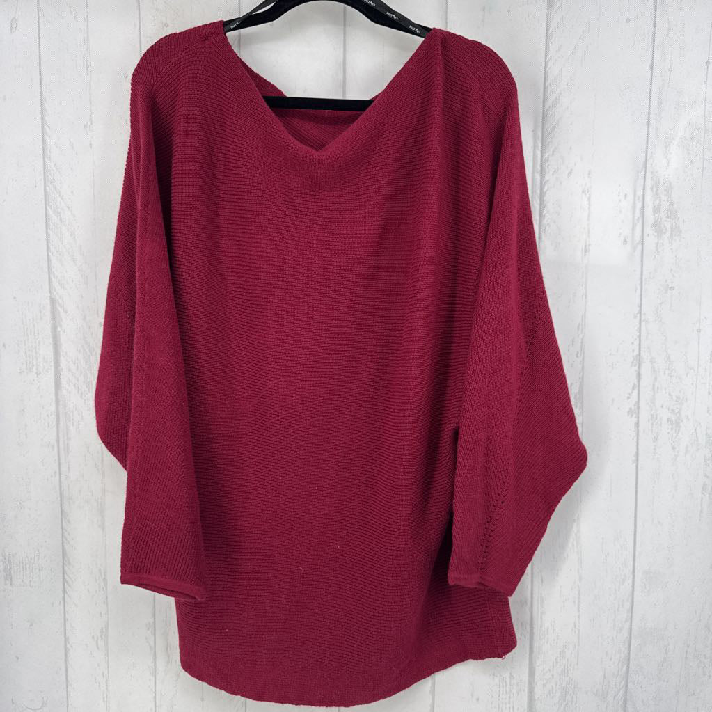 S rib knit bateau neck top