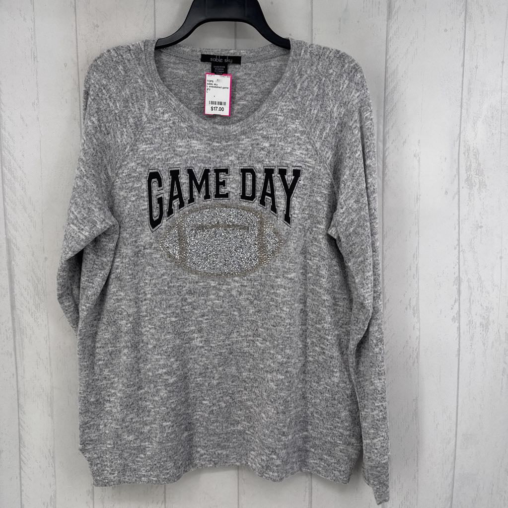 L embelished game day l/s top