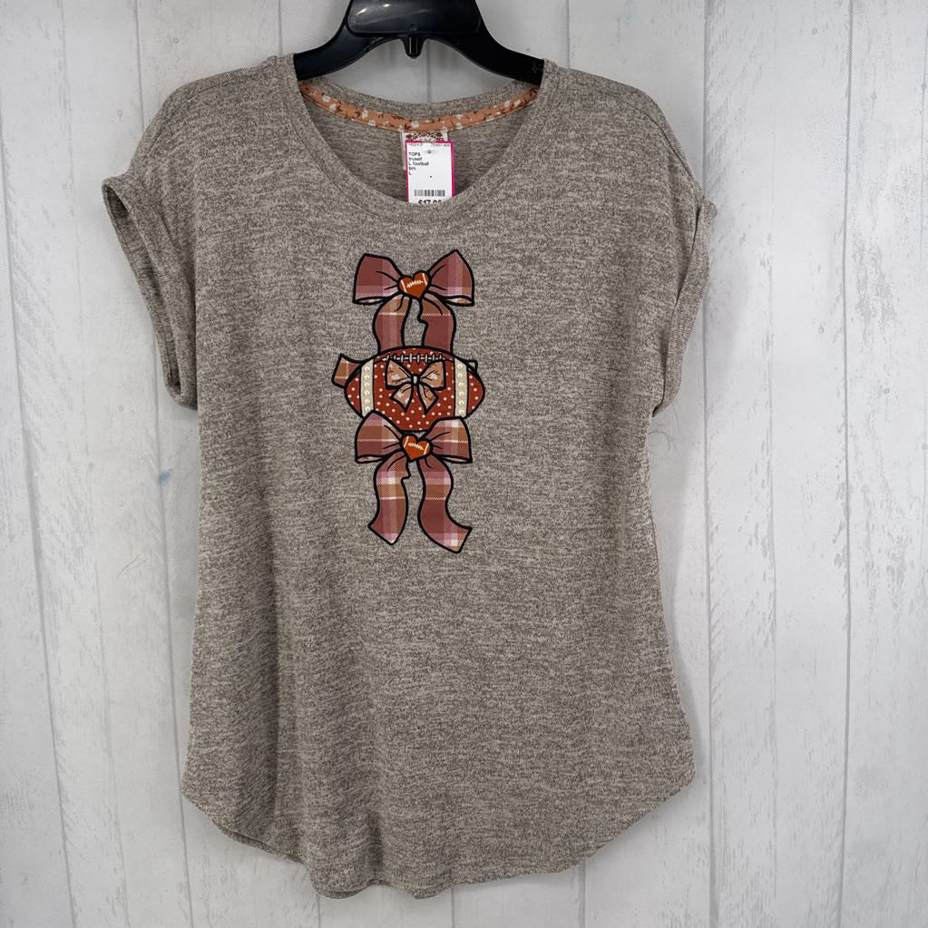 L football embelished s/s top