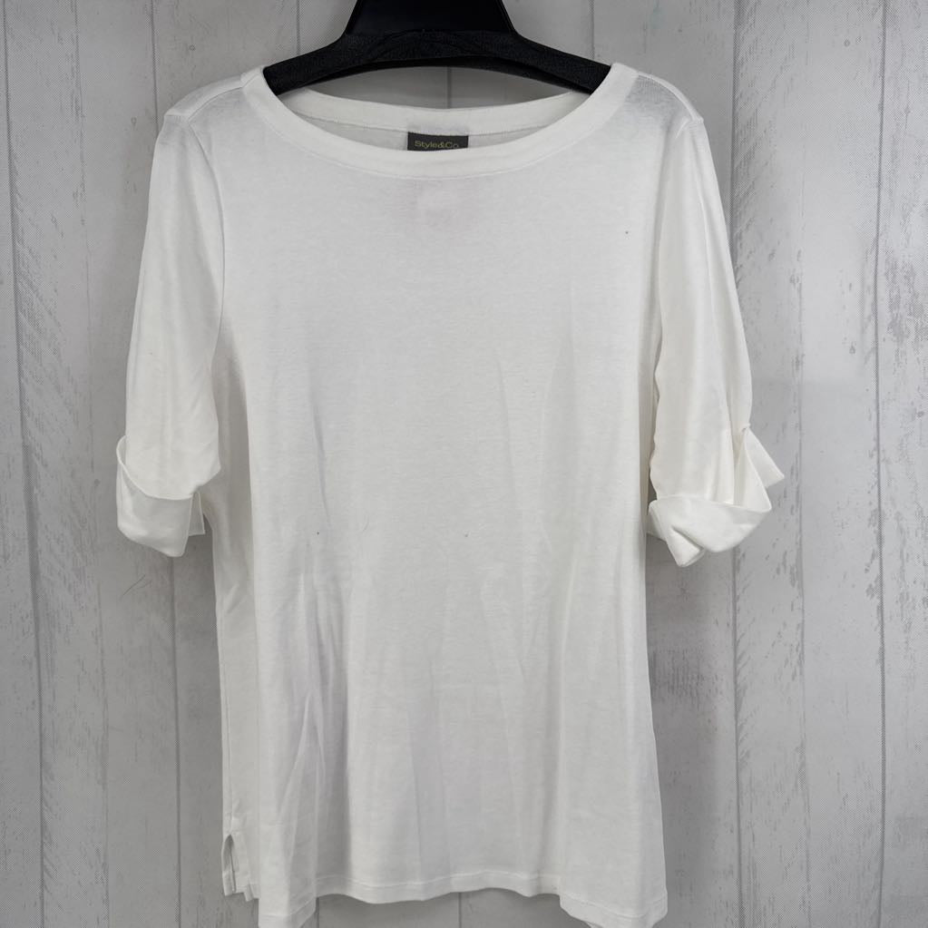 XL bateau neck elbow slv tee