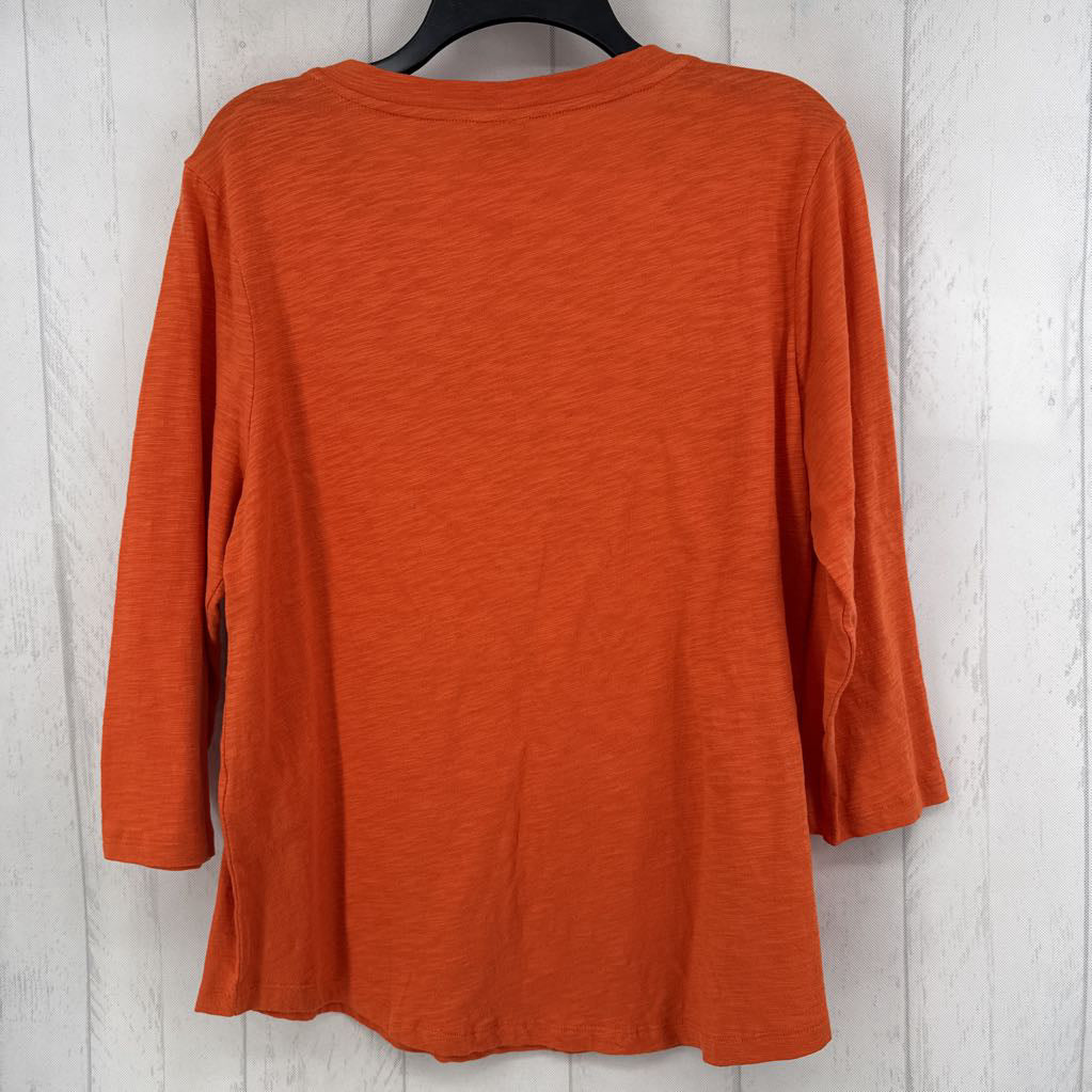 L v-neck 3/4 slv tee