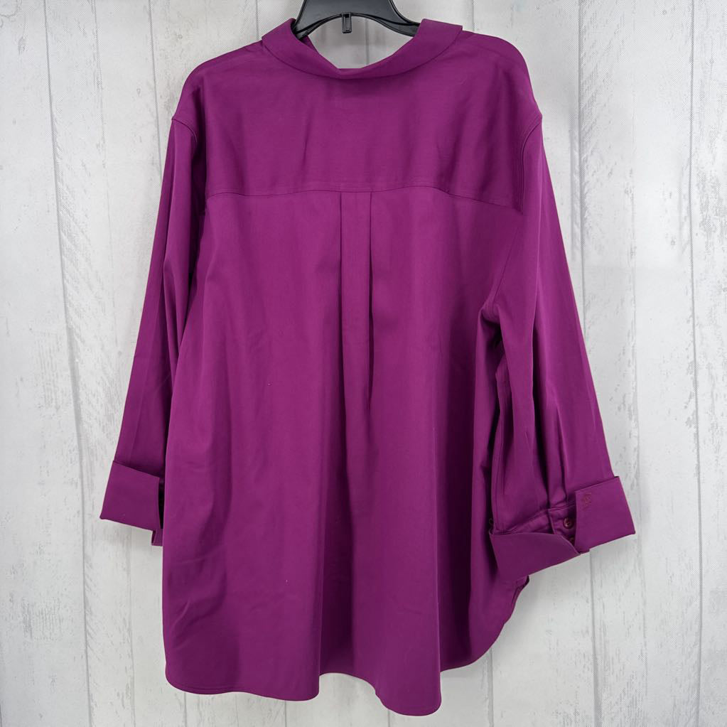 R89 16 button down 3/4 slv top
