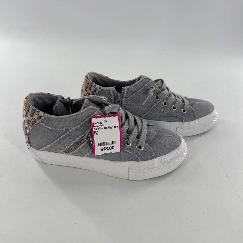 7.5 side zip high top sneakers