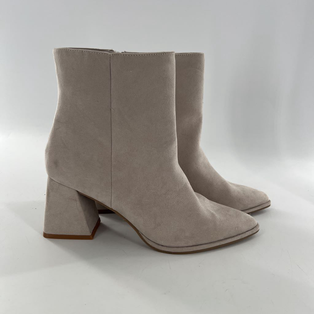 10 block heel memory foam side zip ankle boots