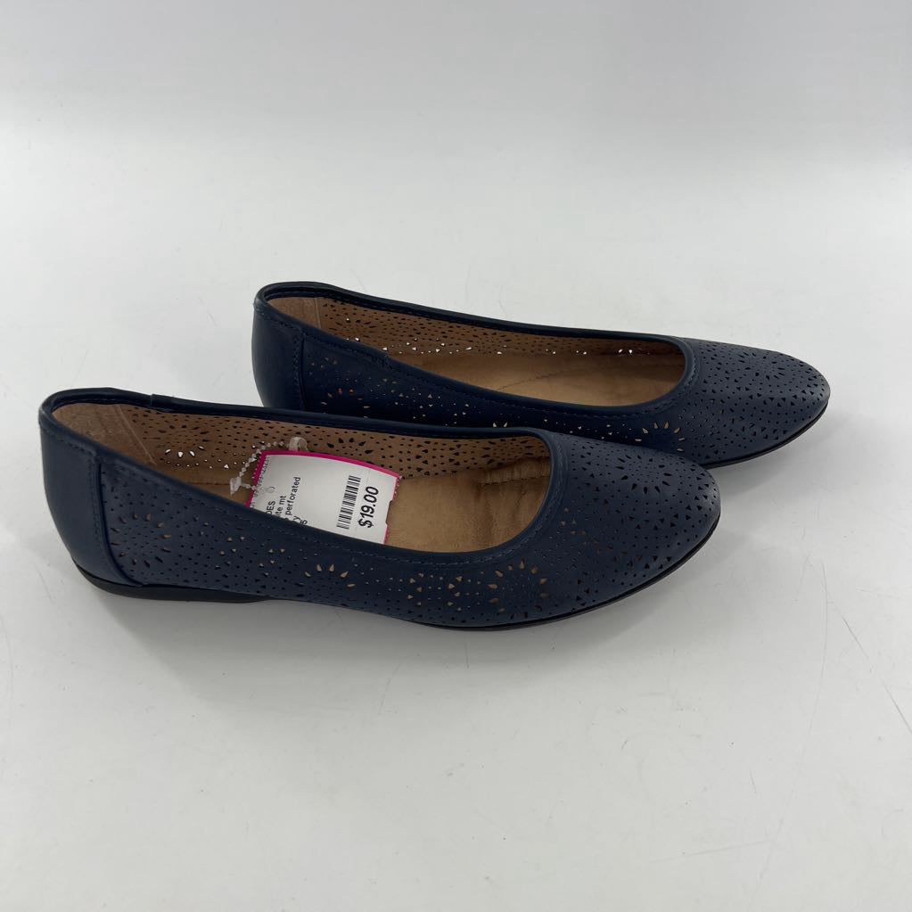 8.5 perforated leather slip-on flats